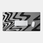 Zwart, grijs en wit zigzag bureaumat (Keyboard & Muis)