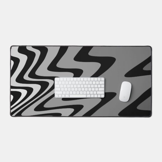 Zwart, grijs en wit zigzag bureaumat (Keyboard & Muis)