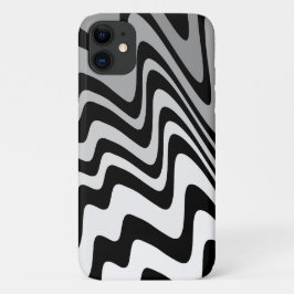 Zwart, grijs en wit zigzag iPhone 11 hoesje