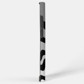 Zwart, grijs en wit zigzag samsung galaxy hoesje (Rechterkant)