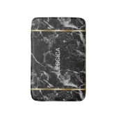 Zwart & Grijs Faux MarbleGold-accent Badmat (Voorkant Verticaal)