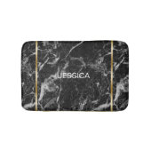 Zwart & Grijs Faux MarbleGold-accent Badmat (Voorkant)