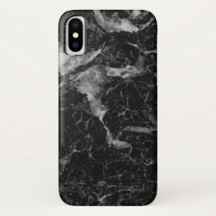 Zwart & Grijs Faux Marmer Textuur iPhone X Hoesje