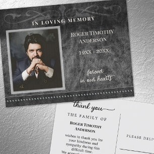 Zwart Grijs Foto In Lieve Herinnering Dank Je Briefkaart
