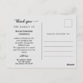 Zwart Grijs Foto In Lieve Herinnering Dank Je Briefkaart (Achterkant)