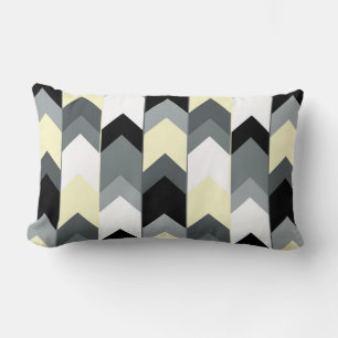 Zwart, grijs, gele chevron met kussen