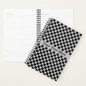 Zwart Grijs Geruite Planner met aangepaste tekst (Display)