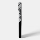 Zwart Grijs Gestreept 70s 80s Retro Racing Stripes Case-Mate iPhone Case (Achterkant / Links)