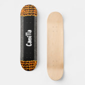 Zwart Grijs Glittery Design Custom Name Schaats De Skateboard (Voorkant)