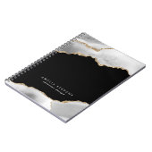 Zwart, Grijs & Goud Agate Zakelijk Notitieboek (Linkerzijde)