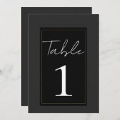 Zwart Grijs Goud Modern Minimaal Tafelnummer (Voorkant / Achterkant)