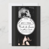 Zwart Grijs Goud Modern Minimal Save the Date (Voorkant)