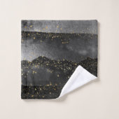 Zwart grijs gradiënt kosmische ster ruimte bad handdoek (Wasdoekje)