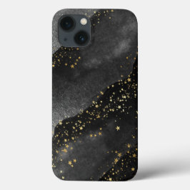 Zwart grijs gradiënt kosmische ster ruimte iPhone 13 hoesje