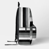 Zwart Grijs Grijs Aswit Streep Bedrukte Rugzak (Links)