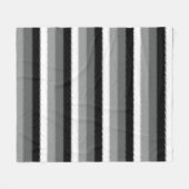 Zwart Grijs Grijs Aswit Streep Fleece Deken (Voorkant (Horizontaal))