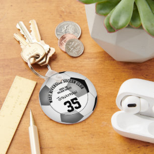 Zwart Grijs kinder Team Kleuren Voetbalclub Sleutelhanger