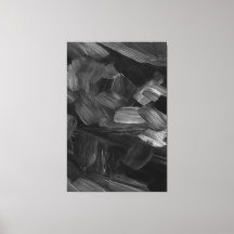 Zwart & Grijs Kwaststreken Canvas