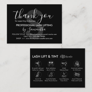 Zwart Grijs Lash Lift Tint Nazorg Dank u Visitekaartje