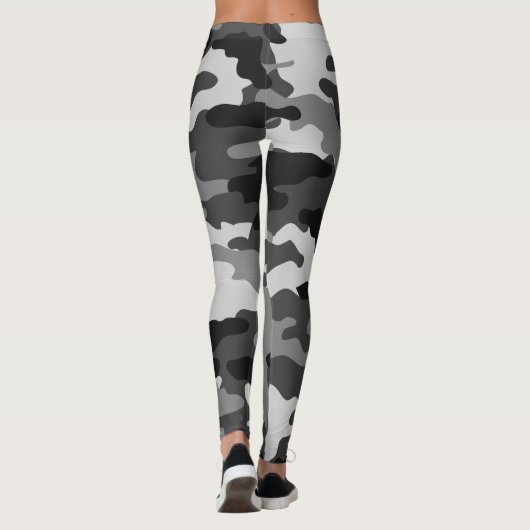 Zwart, grijs leger camouflage, grafisch ontwerp, 0 leggings (Achterkant)