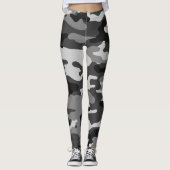 Zwart, grijs leger camouflage, grafisch ontwerp, 0 leggings (Voorkant)