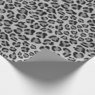 Zwart grijs Leopard patroon, cheetah patroon Cadeaupapier