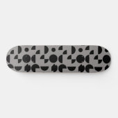 Zwart Grijs Modern Elegant Geometrisch Tribal Skateboard (Horizontaal)