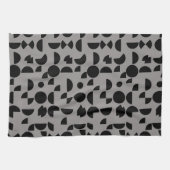 Zwart Grijs Modern Elegant Geometrisch Tribal Theedoek (Horizontaal)
