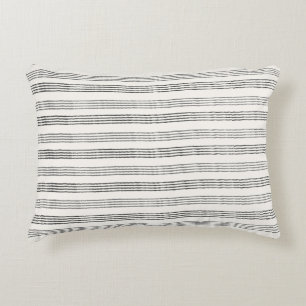 Zwart Grijs Modern Minimalist Stripe Boho Accent Kussen