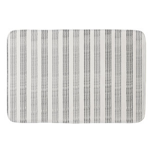 Zwart Grijs Modern Minimalist Stripe Boho Badmat