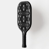 Zwart Grijs Modern Zilveren Patroon Pickleball Pad Pickleball Paddle (Links)