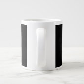 Zwart Grijs Monogram Naam Initiaal Letters Script Extra Grote Beker (Achterkant)