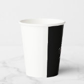 Zwart Grijs Monogram Naam Initiaal Letters Script Papieren Bekers (Rechts)