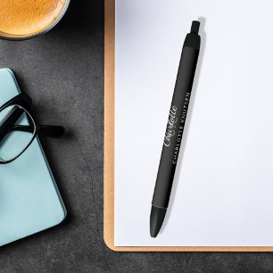 Zwart grijs monogram naam script zwarte inkt pen