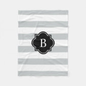 Zwart-grijs monogram Stripe | Fleece Blanket (Voorkant)