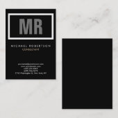 Zwart grijs monogram van verticale kwaliteit Uniek Visitekaartje (Voorkant / Achterkant)