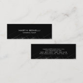 Zwart Grijs Patroon Skinny Slim Clear Visitekaartj Mini Visitekaartje (Voorkant / Achterkant)