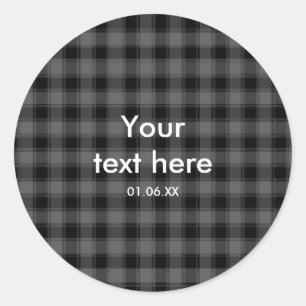 Zwart & Grijs Plaid Geruite Party Favor Stickers