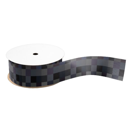 Zwart, grijs, plum Checks 1,5-inch Grosgrain lint (Spoel)