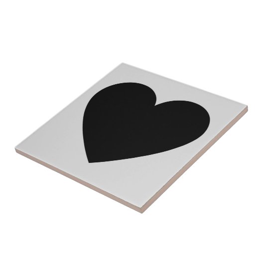 Zwart Grijs Retro Hart Y2K Patroon Tegeltje (Zijkant)