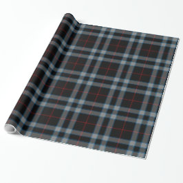 Zwart Grijs Rood Blauw Tartan Plaid Cadeaupapier