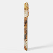 Zwart Grijs Rood Bruin Amber Goud Marmer Art Patro iPhone Hoesje (Rechterkant)