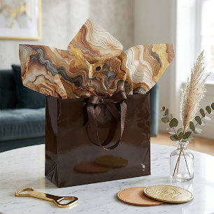 Zwart Grijs Rood Bruin Amber Goud Marmer Art Patro Tissuepapier