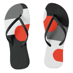 Zwart Grijs rood en wit Paar Teenslippers