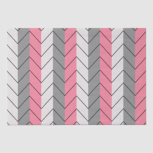 Zwart Grijs Roze Chevron Strepen Tissuepapier