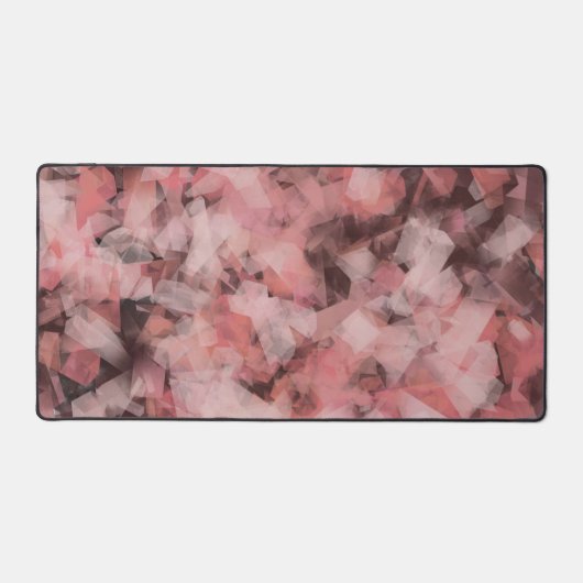 Zwart Grijs Roze Wit Modern Geometrisch Abstract Bureaumat (Voorkant)