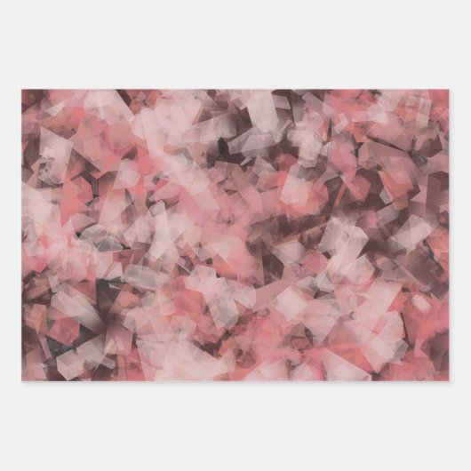 Zwart Grijs Roze Wit Modern Geometrisch Abstract Inpakpapier Vel (Voorkant 2)