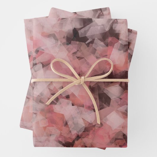 Zwart Grijs Roze Wit Modern Geometrisch Abstract Inpakpapier Vel (In situ)