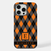  Zwart Grijs Sinaasappel Argyle Pattern iPhone Hoesje (Achterkant)