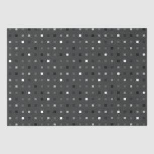 Zwart Grijs Speelse Pixel Naadloos Patroon Tissuepapier